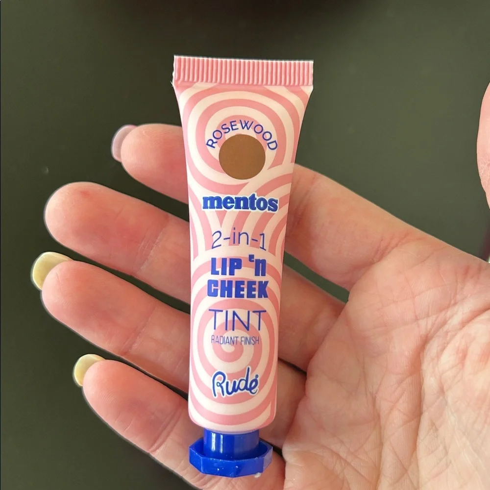 RUDE Cosmetics x Mentos Lip 'n Cheek Tint - Rosewood NIB - Picture 6 of 11